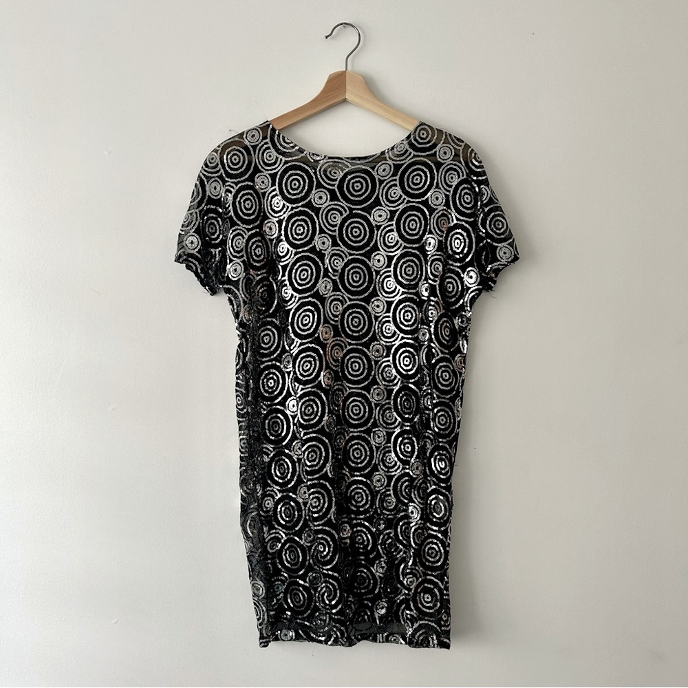 Lara Parker Sequin Shift Mini Dress Size S